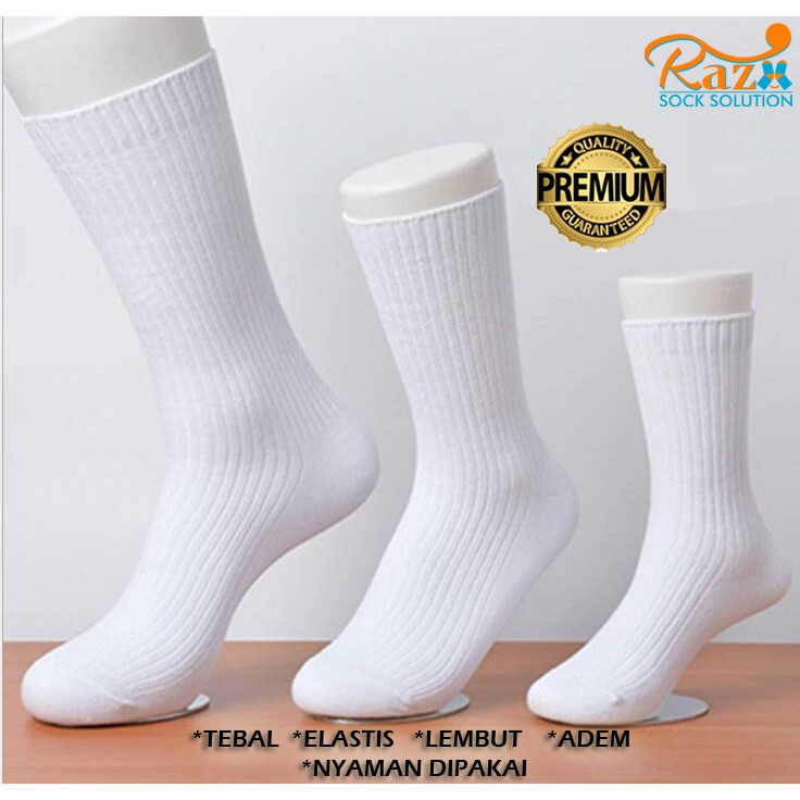 KAOS KAKI PUTIH SALUR PANJANG TEBAL WANITA PRIA DEWASA