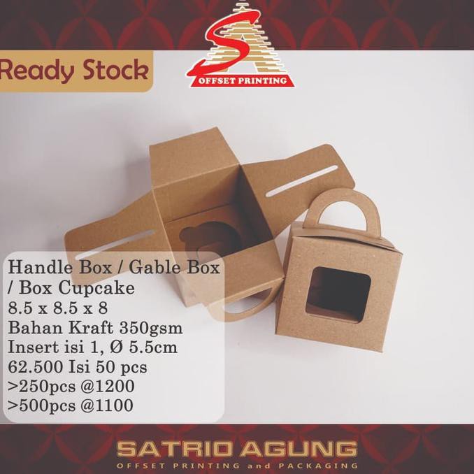 

Monggo] Handle Box/Cupcake Box Isi 1/ 8.5 X 8.5 X 8
