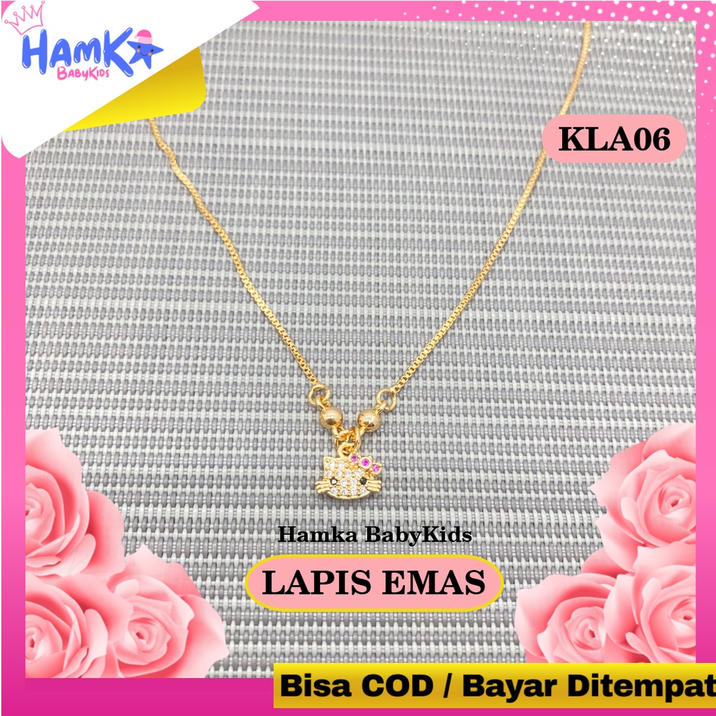 Perhiasan Kalung Anak Perempuan Permata Xuping Lapis Emas KLA04.06 Hallo Kitty Bayi Titanium