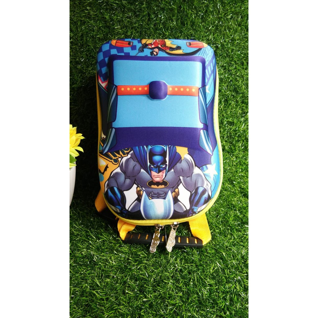 Tas Ransel Bekal Anak Sekolah Hardcase Timbul - Motif Cowok - BATMAN