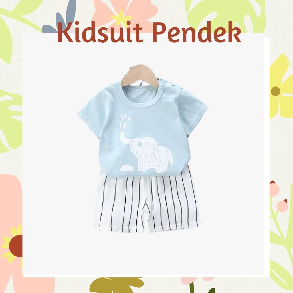 plazababyku KIDS SUIT PENDEK Setelan Anak Bahan Kaos Lengan +Celana Berkualitas Import 0-3 Tahun ebv