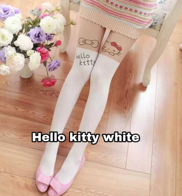 WHITE TATTOO STOCKING / STOCKING ANAK MURAH LUCU KEREN IMPORT KOREA PUTIH / KAOS KAKI BAGUS