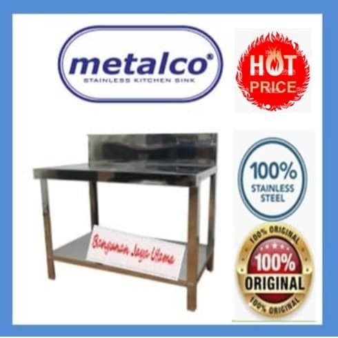 Promo Terbatas - Metalco Mt2 Meja Serba Guna / Meja Dapur / Kompor Stainless Steel
