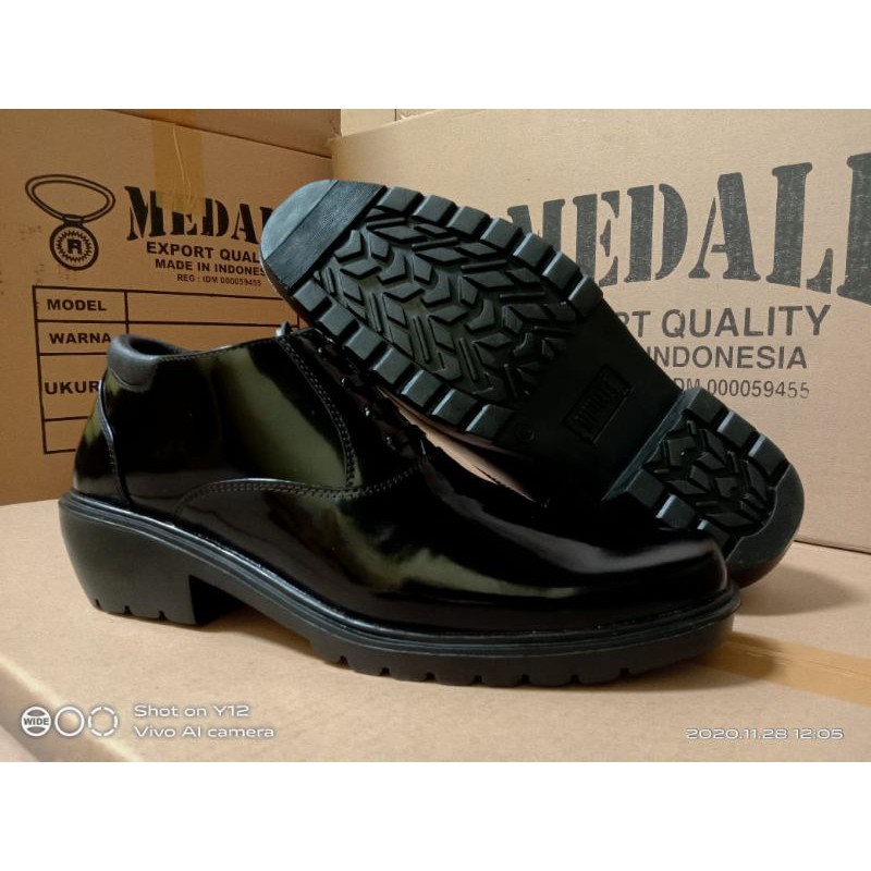 SEPATU KULIT PRIA MEDALI PDH BOOTS SEPATU POLRI/POLISI/TNI/SATPAM/SECURITY/TENTARA/DINAS/KERJA/KANTOR/PNS/PEGAWAI