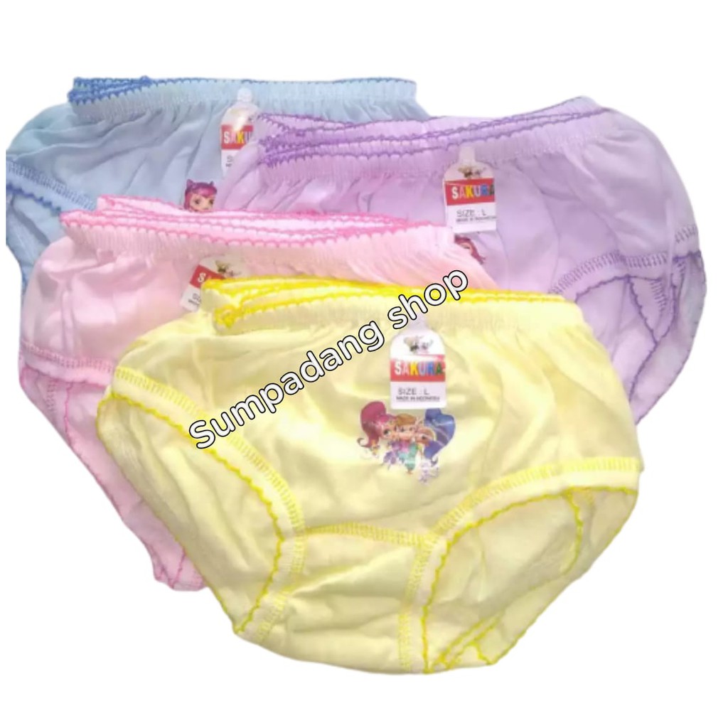 12PCS CD ANAK PEREMPUAN YAYAN POLOS 2-8TH