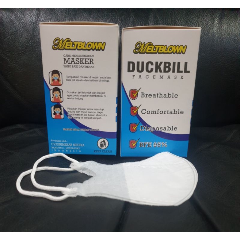 50 pcs  MASKER DUCBILL ANAK POLOS 3 PLY