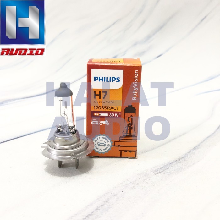 Bola Lampu Halogen Philips RallyVision H7 80W 80 Watt 12V 12 Volt