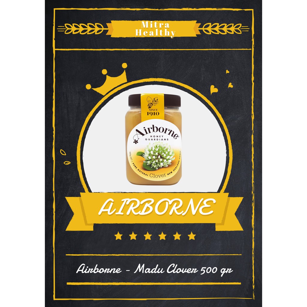 

Airborne Clover honey 500 gr - New Zealand Honey - Antibiotik Alami
