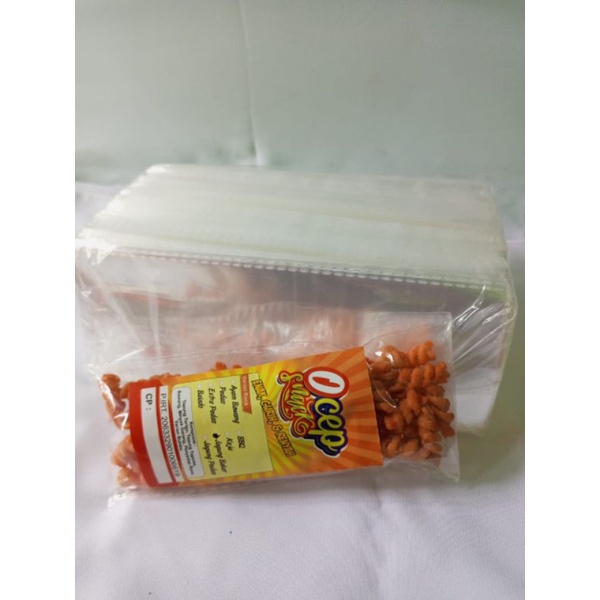 plastik opp double press ukuran 6x20 cm 1kg 1100pcs / ukuran 7x20 cm 1kg (1000pcs) / ukuran 10x20 cm 1kg (700pcs) / plastik Snack / plastik kaca / plastik acc