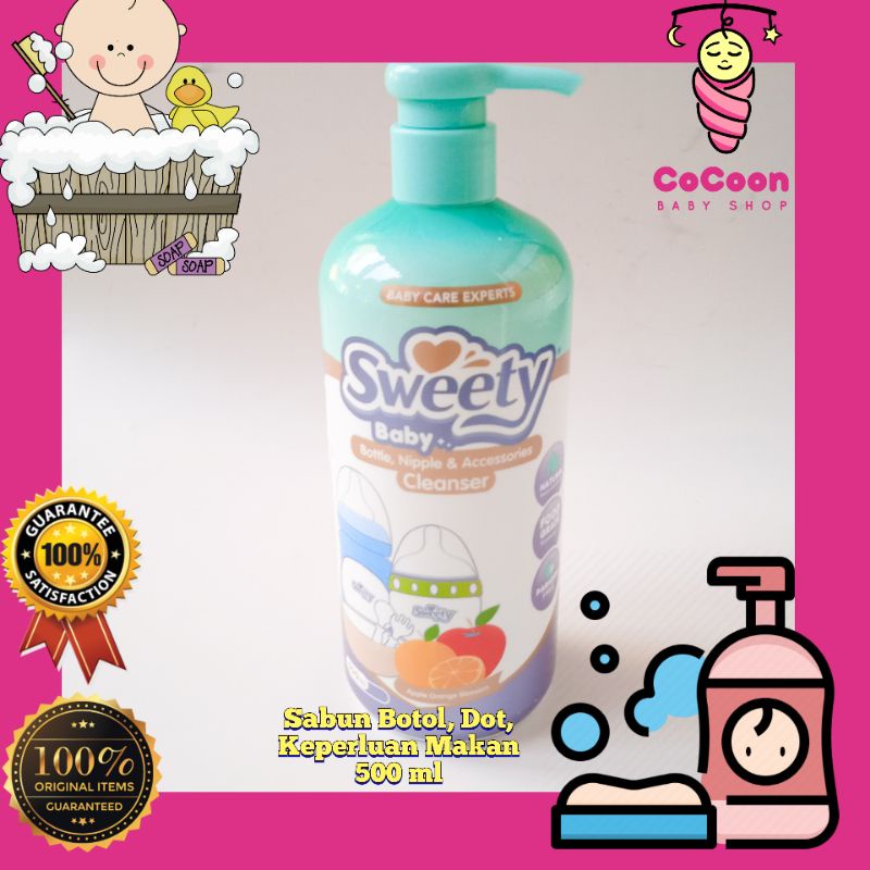 Sabun Dot Botol Alat Makan Bayi Sweety Liquid Cleanser Pump 500 ml