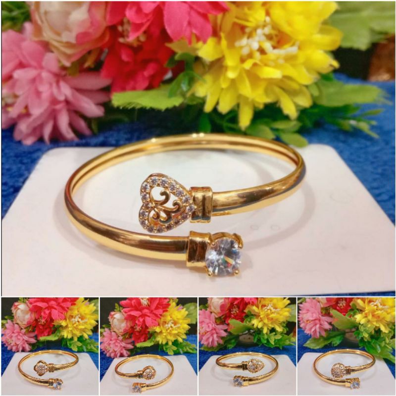 Fourfashion Gelang Tangan Bangle Dewasa Permata Kekinian Bermotif YT046