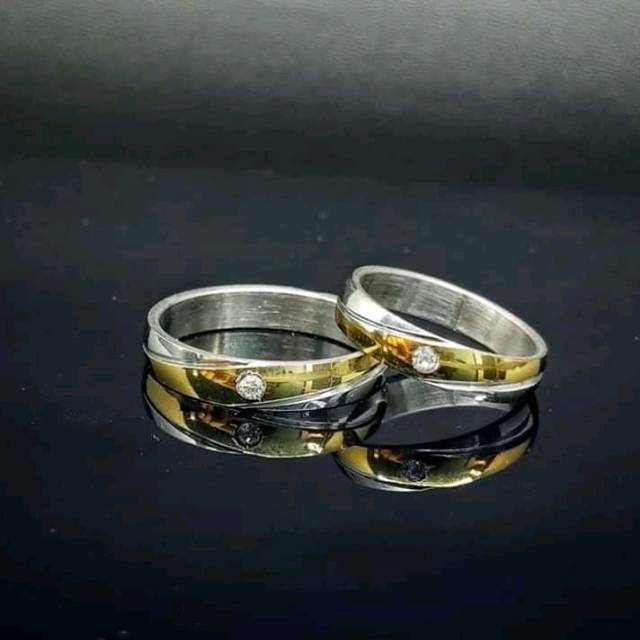 Cincin couple ukir nama lapis emas | cincin combinasi