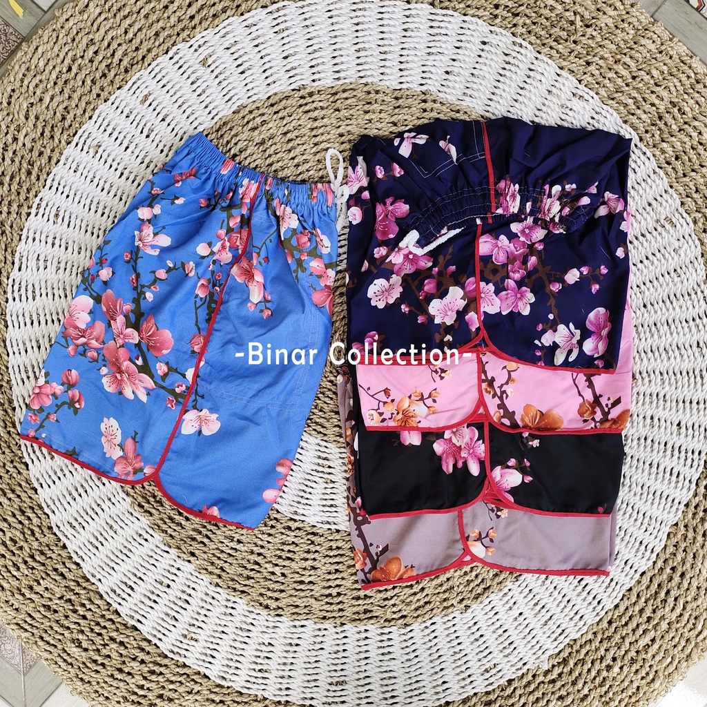 SYD 16- Celana Kulot Pendek cewek dewasa Atas lutut 3/4 Motif bahan Katun nyaman kolor wanita ibu XL / 3L Jumbo harian santai murah