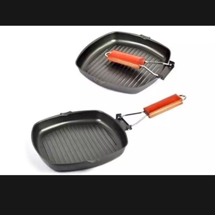 [COD] SQUARE GRILL PAN PANGGANGAN ALAT PEMANGGANG LIPAT