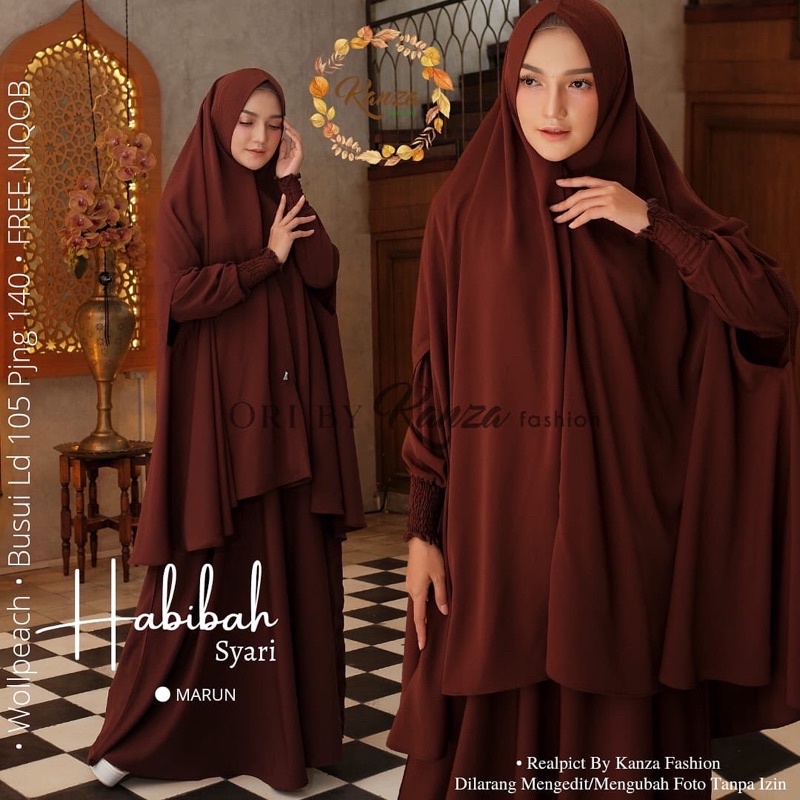 Habibah syari original kanza solo gamis branded umrah haji umroh