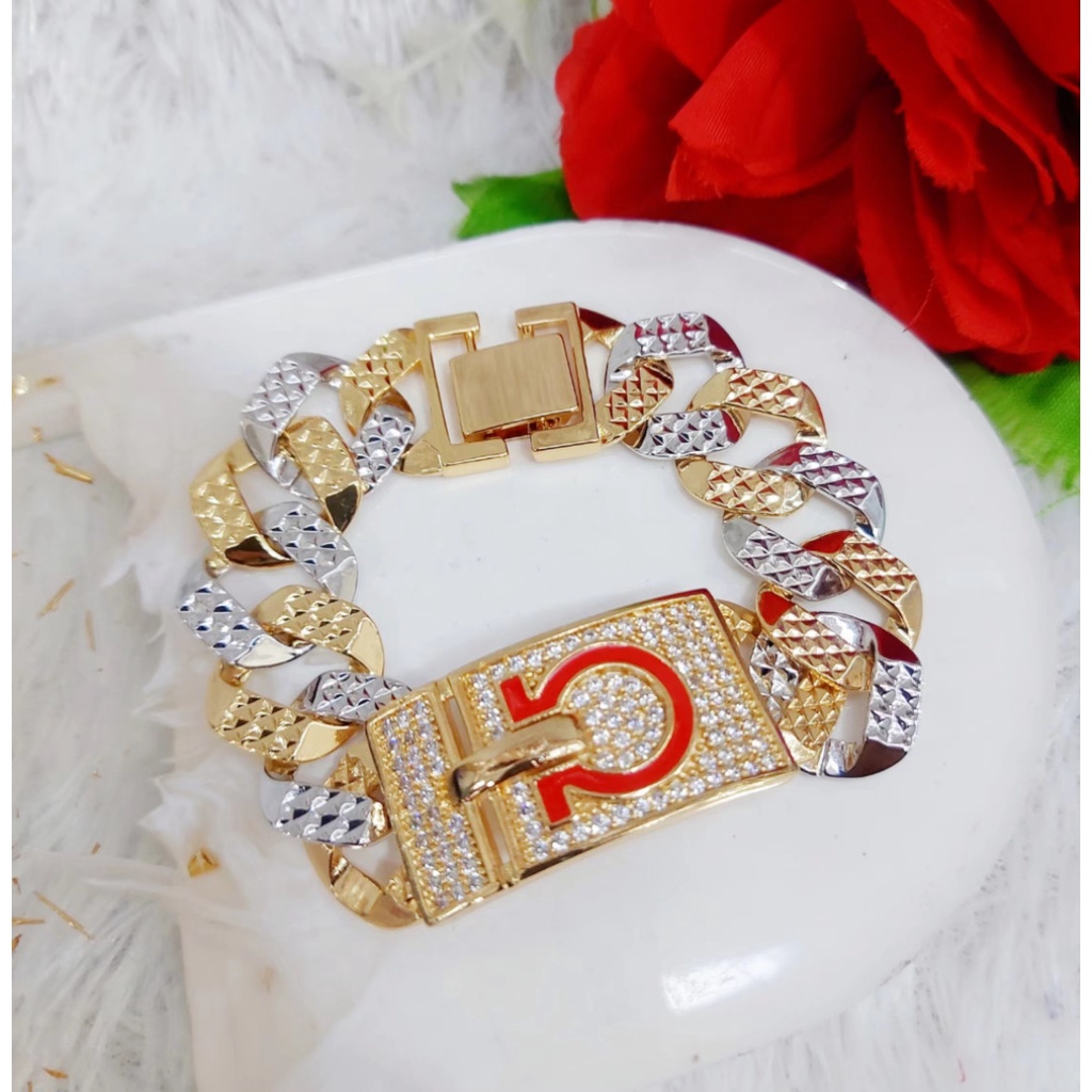 Gelang Xuping Permata Rantai Kombinasi Lapis Emas 18K F67,68