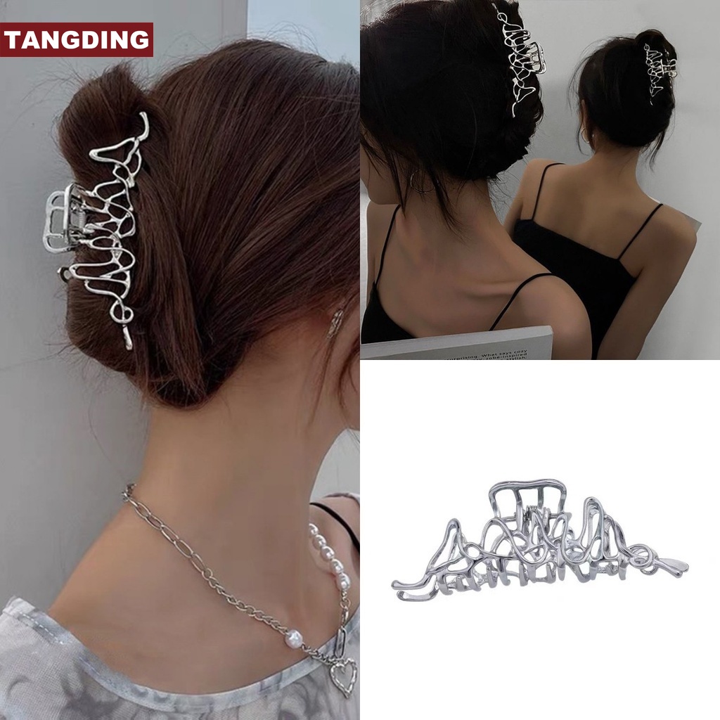 【COD Tangding】INS Lightning Hairpin Recommended Personality Irregular Metal Shape Irregular Back Hair Grab Fashion Accessories Jewelry Headdress