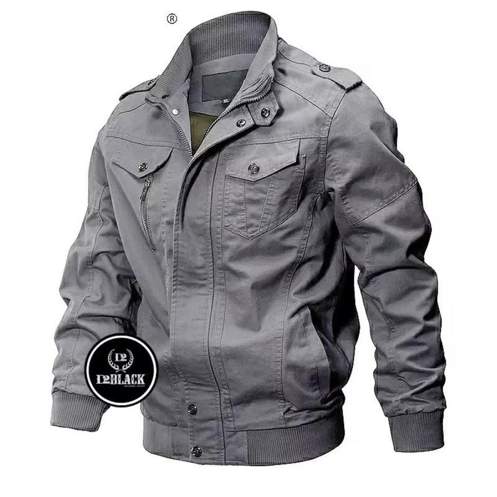 JAKET PRIA MILITARY ARMY PILOT BOMBER CLASSIC  NEWTAB JUSTINE / JAKET TENTARA MOTOR DRILL BOMBER