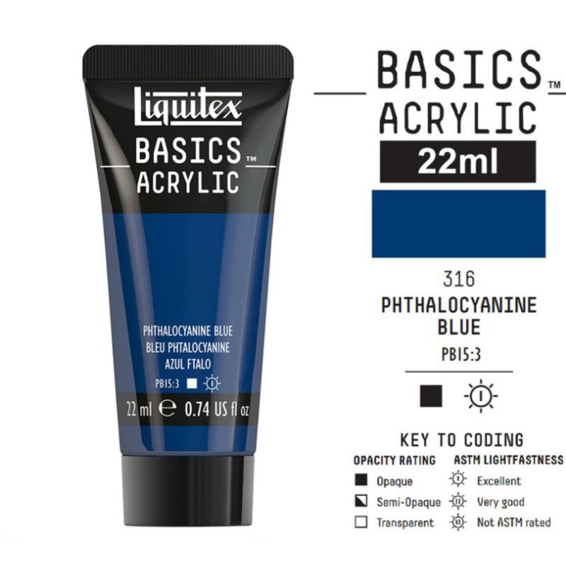 

LIQUITEX BASICS ACRYLIC 22 ML PHTHALOCYANINE BLUE