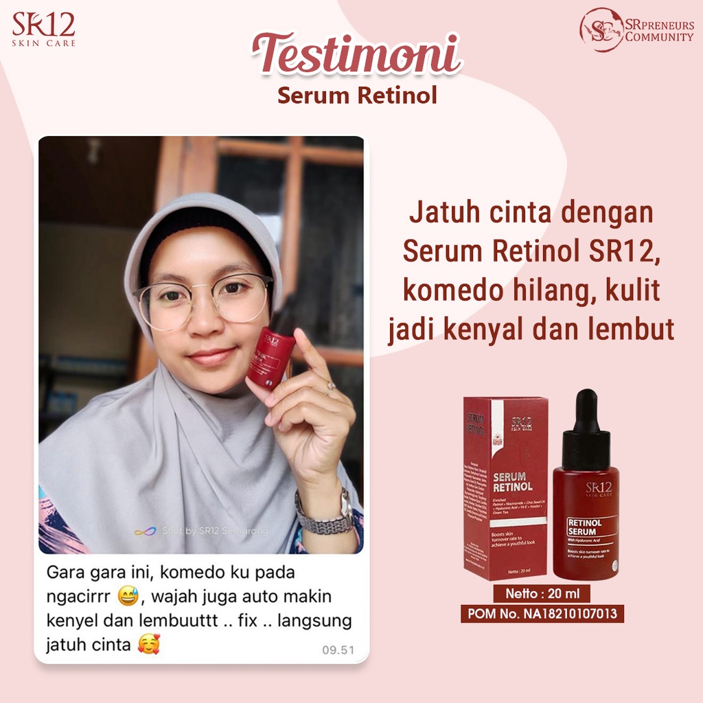 RETINOL SERUM SR12 / RETINOL 0,1% / SERUM ANTI AGING SR12 / MENCEGAH PENUAAN DINI / SERUM &amp; ESSENCE WAJAH /MENGATASI JERAWAT / MENCERAHKAN KULIT WAJAH / SERUM PENCERAH WAJAH SR12 HERBAL SKINCARE