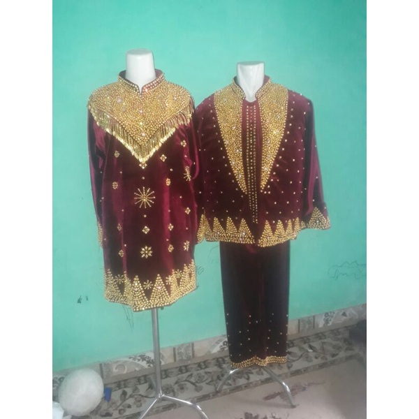 baju pengantin beludru payet