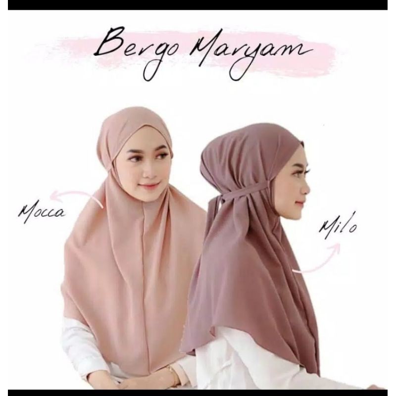 BERGO MARYAM SET MASKER/JILBAB DIAMOND/JILBAB INSTAN