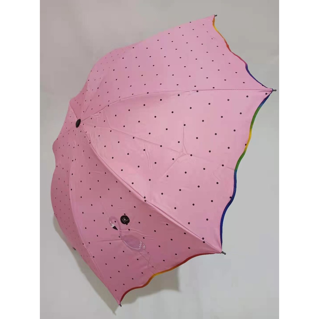 Payung Lipat 3 Motif FLAMIGO POLKADOT Kuat Kokoh Trendy Anti Angin Nagoya