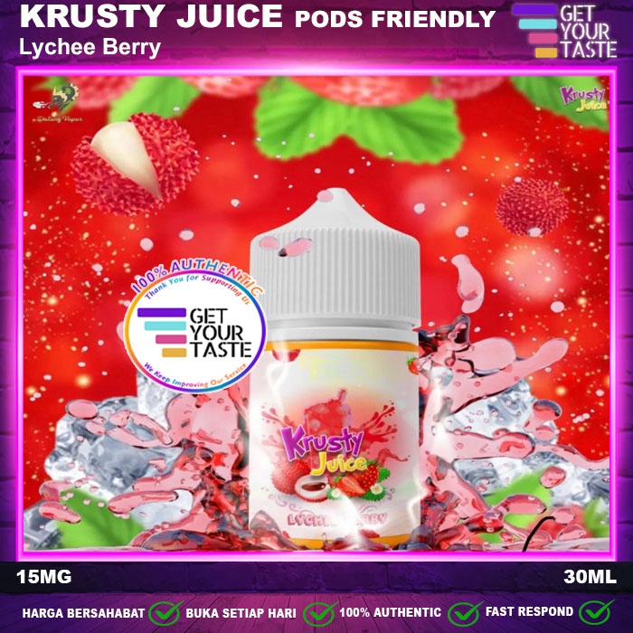 Liquid Krusty Juice Pods Friendly Lychee Berry 30ML by Java Juice