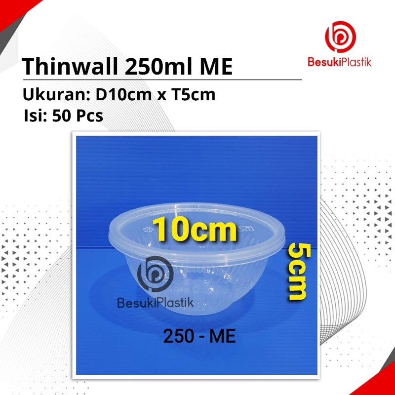 Thinwall 250ml ME / Mangkok Thinwall 250ml / Mangkok Puding 250ml / Mangkok Plastik 250ml