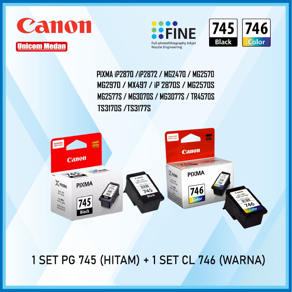 CARTRIDGE CANON PG-745 (HITAM) + CL-746 (WARNA)