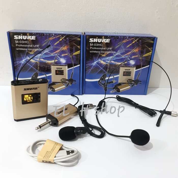 mic jepit wireless shure M 03HC mic clip on headset shure M 03 HC