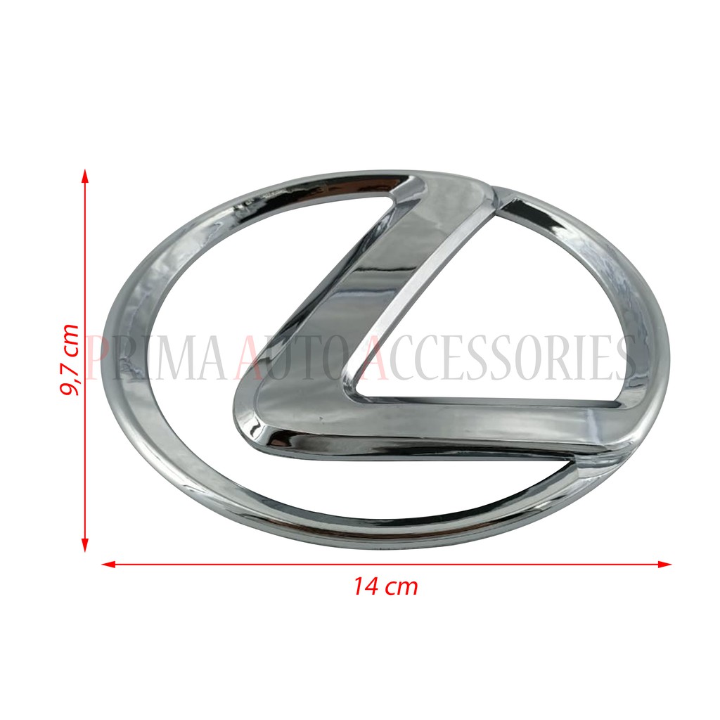 Emblem Logo Mobil Lexus Chrome 14 cm