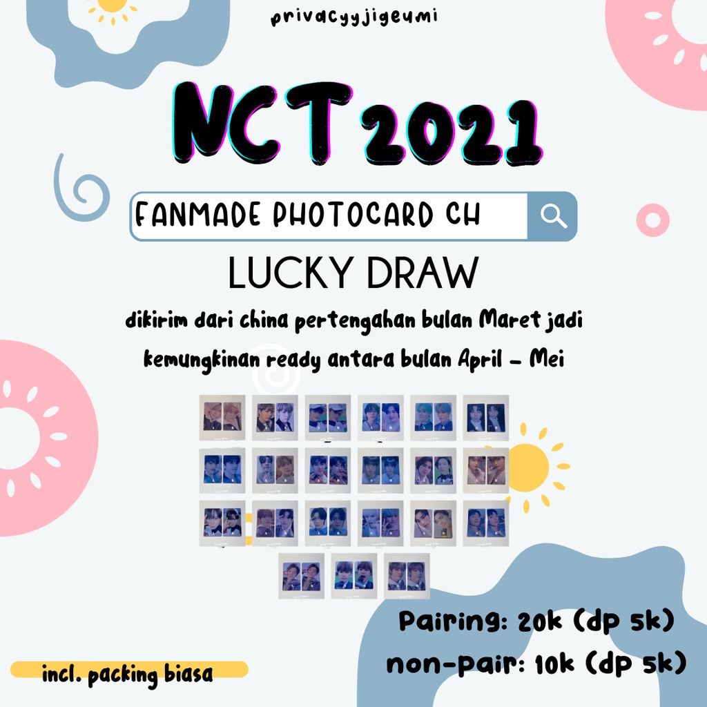 [PRE-ORDER] PHOTOCARD PC FANMADE CH LUCKY DRAW NCT 2021 SET (DP)