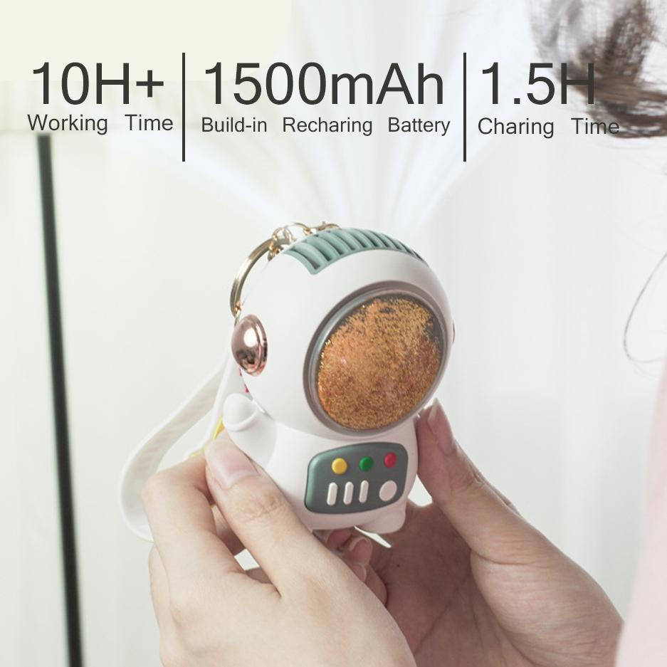 SALE Astronaut Cute Fan Kipas Angin Mini Portable Karakter Kipas Astronot Kapasitas Besar USB Charge