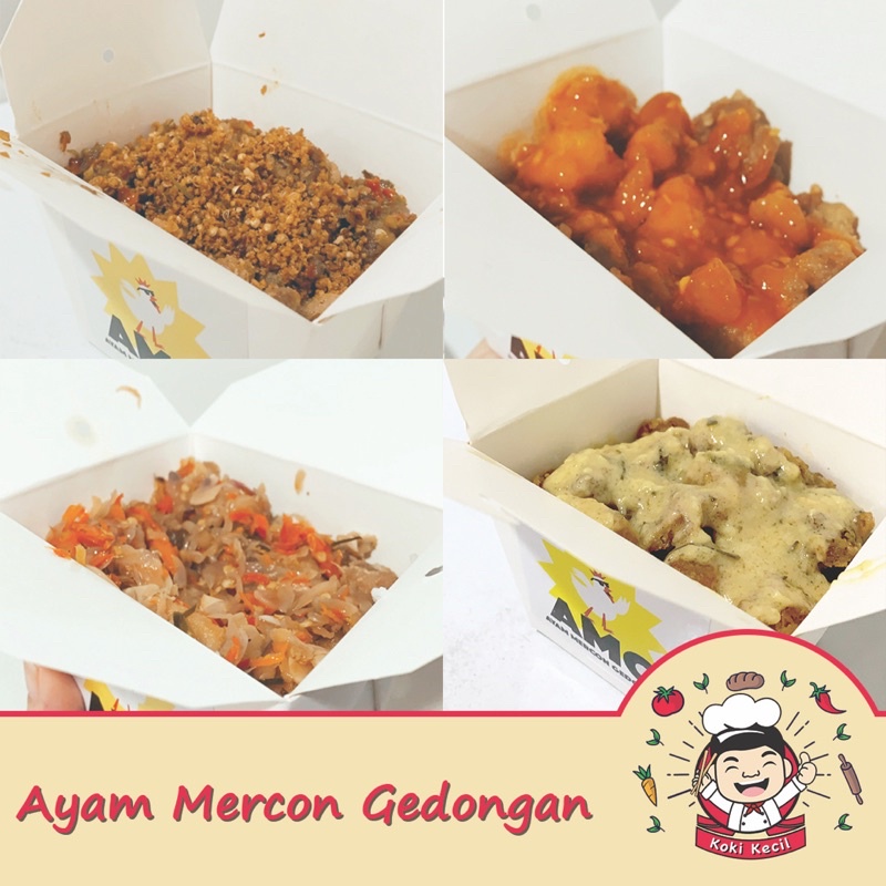 

NASI AYAM POPCORN dengan Sambal / Saus
