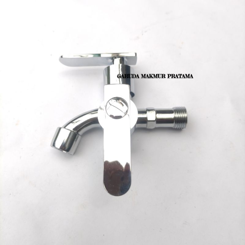 KERAN SHOWER DOUBLE KRAN AIR CABANG SHOWER KERAN SHOWER ENGKOL DOUBLE 1/2 INCH CHROME