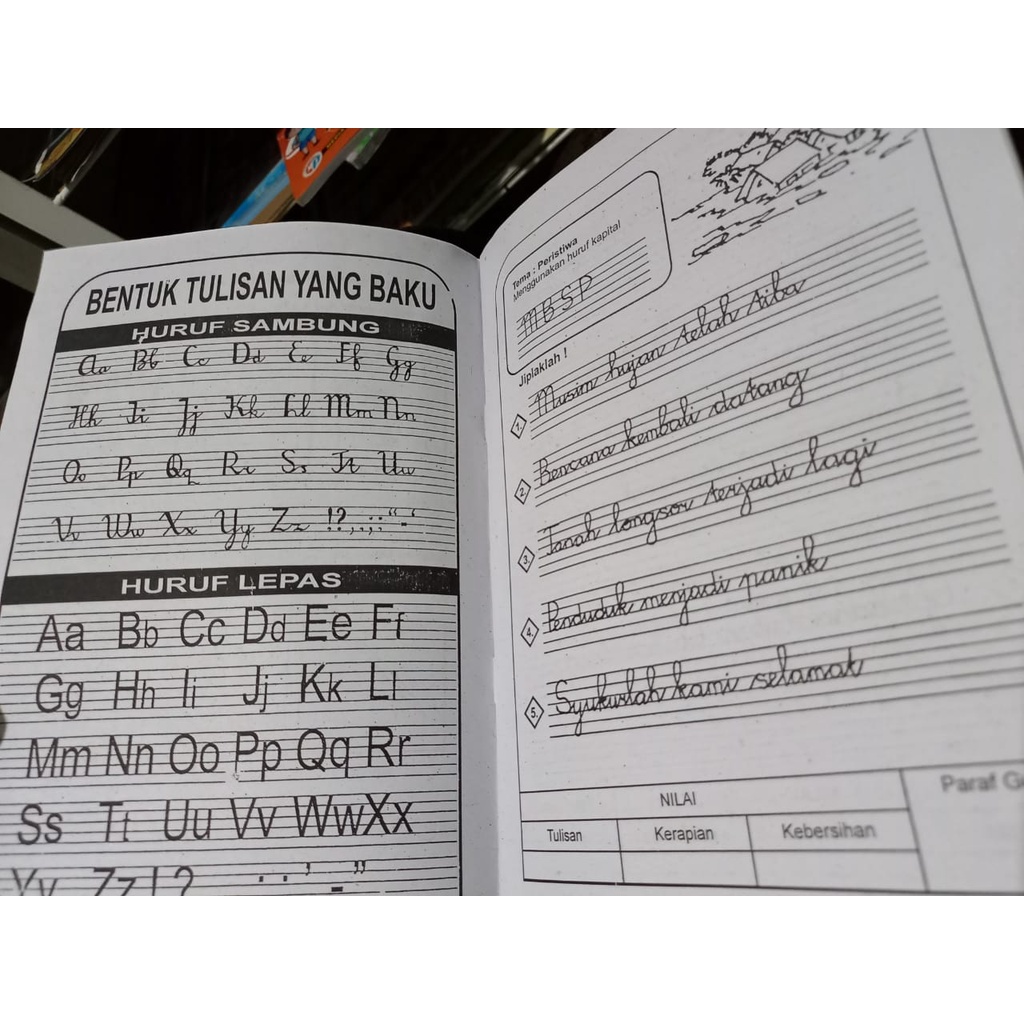 Buku Anak TK - Menulis Huruf Tegak Bersambung (PAH)