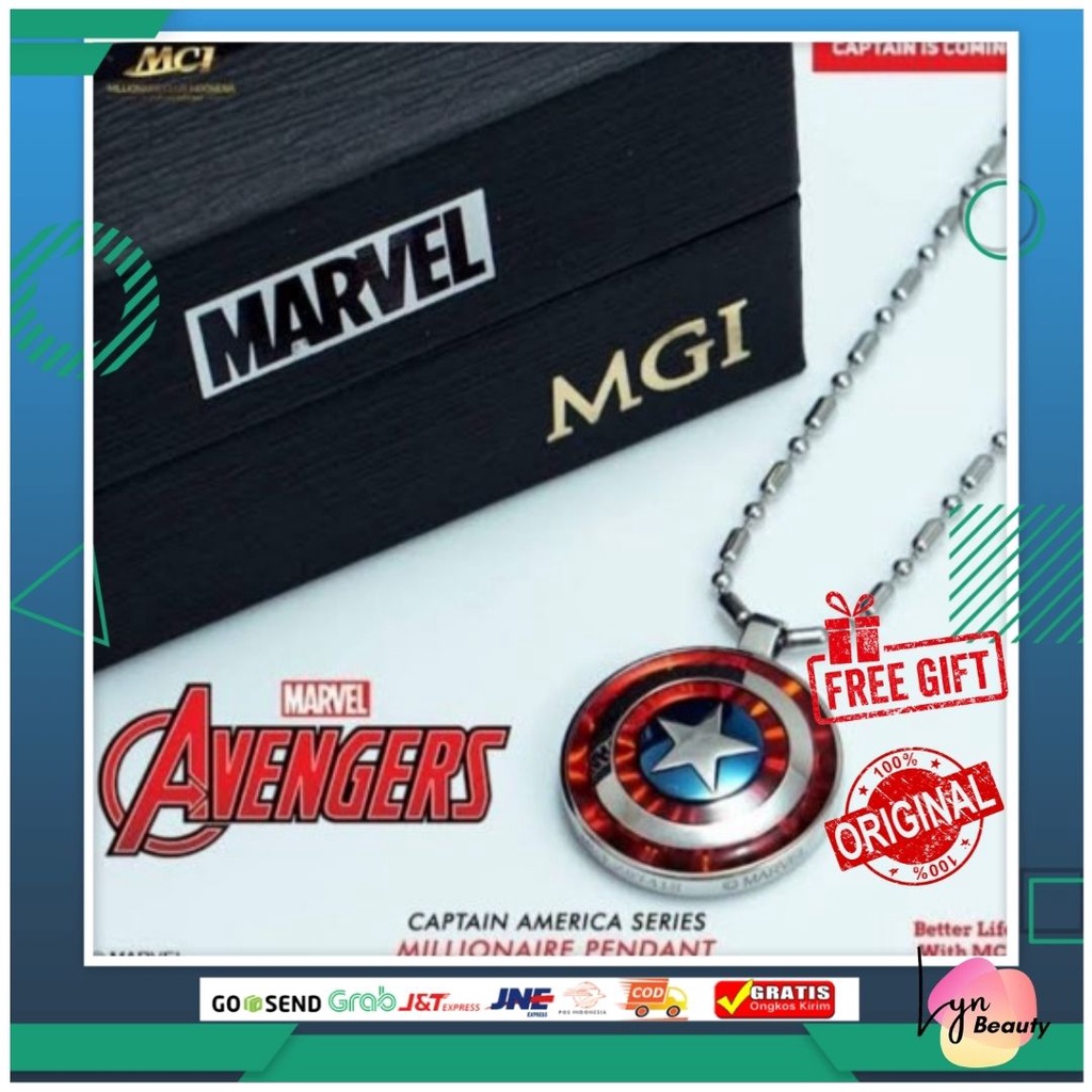 Kalung Kesehatan MCI Captain America ORIGINAL / Kalung Pendant MCI