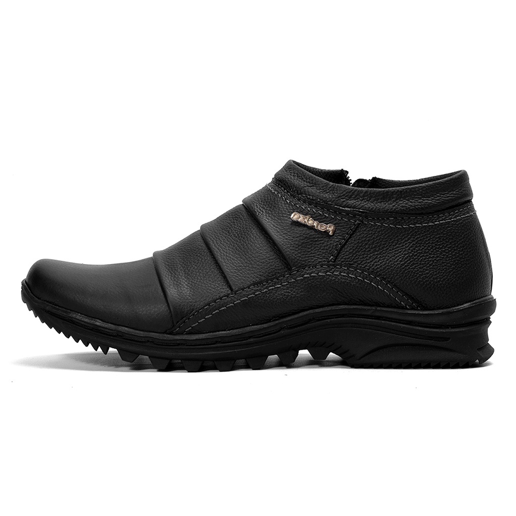 Sepatu Boots Pria Casual Sepatu Boot Touring Model Single Zipper Kulit Asli MORALIST T002