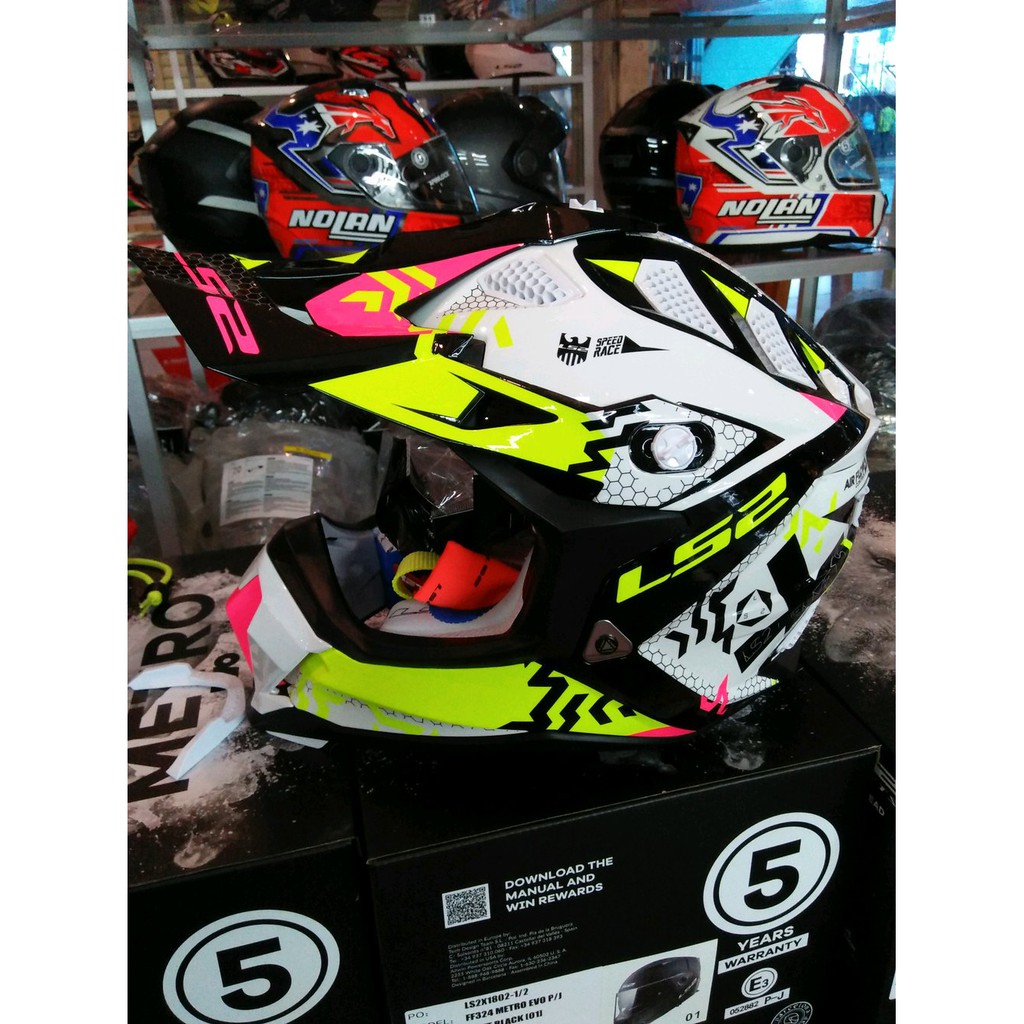 HELM LS2 MX470 SUBVERTER TRIPLEX BLACK PINK YELLOW Berkualitas
