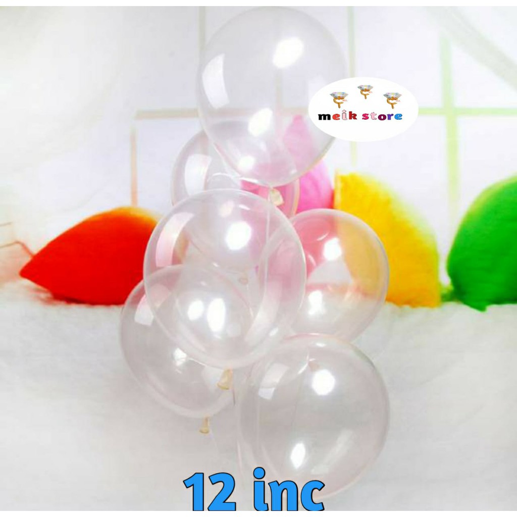 Balon Latex Transparant / Balon Latek Bening 12 inch