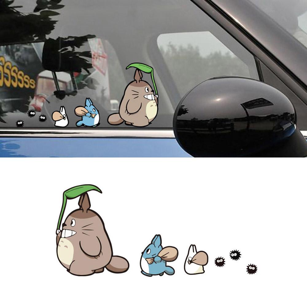 Lanfy Stiker Mobil Kreatif Penutup Goresan Totoro Aksesoris Kaca Depan Sticker Reflektif