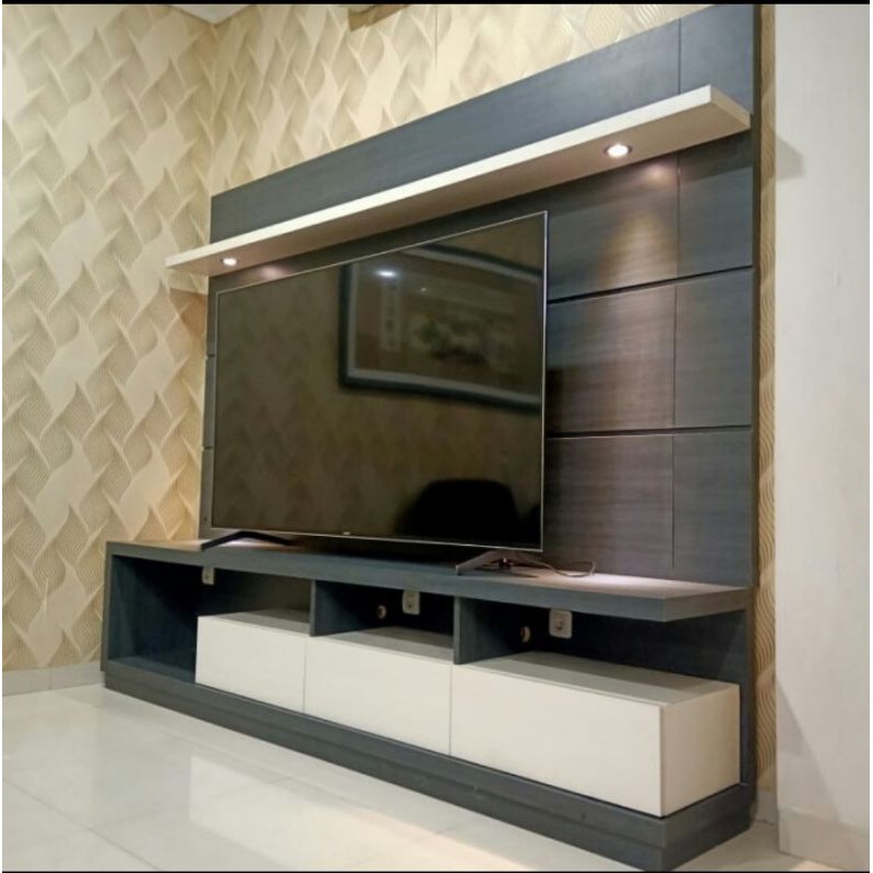 backdrop tv meja tv hpl