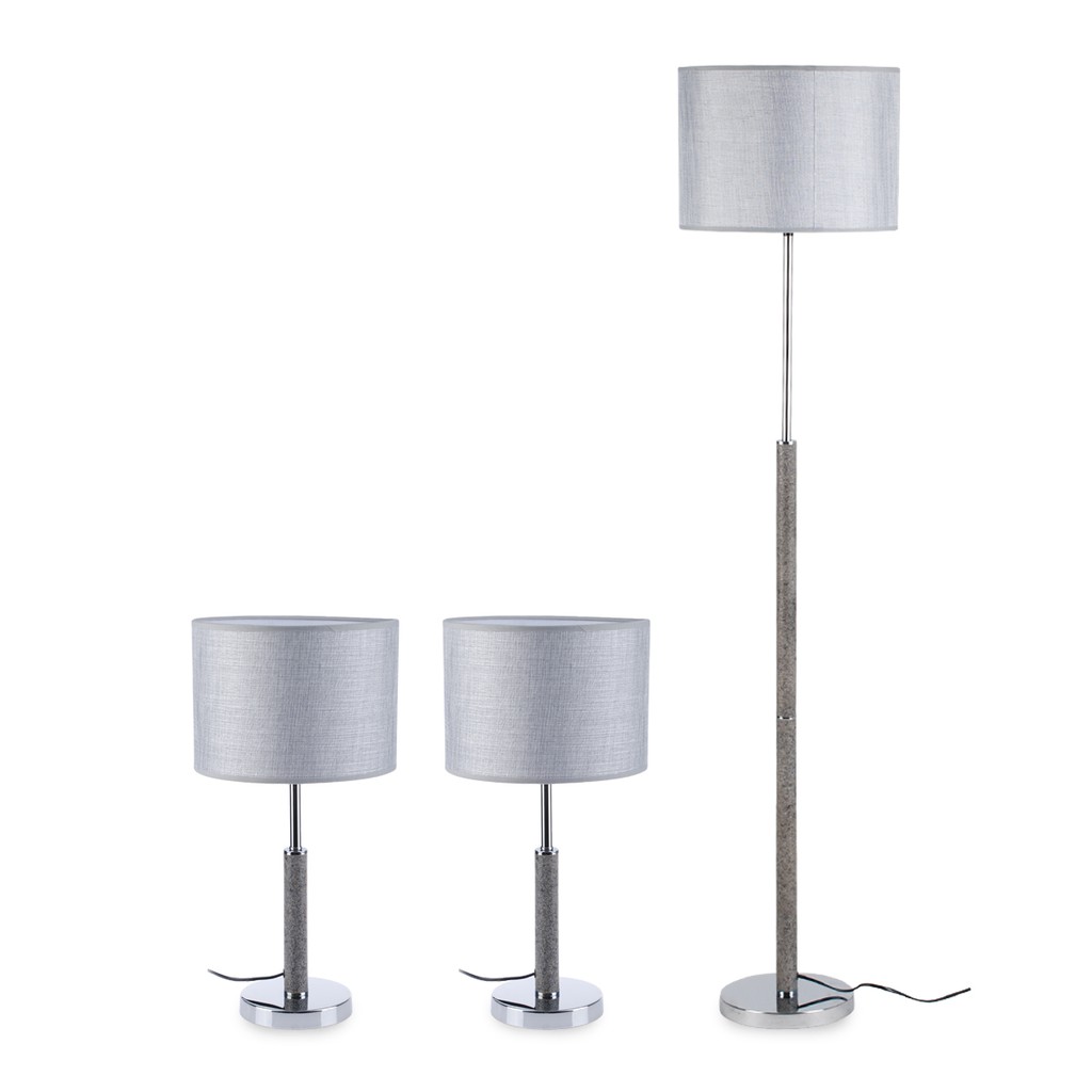 3 Combo Set 2 Table Lamp 1 Floor Lamp Grey Dl Cm4033 Gr Vg Shopee Indonesia