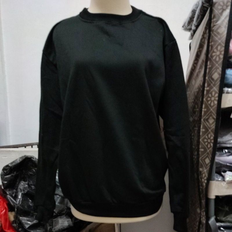 Sweater basic polos wanita bahan fleece