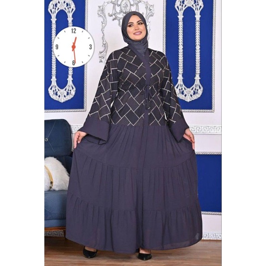 PO abaya hitam mewah bordir coklat emas MESIR IMPORT