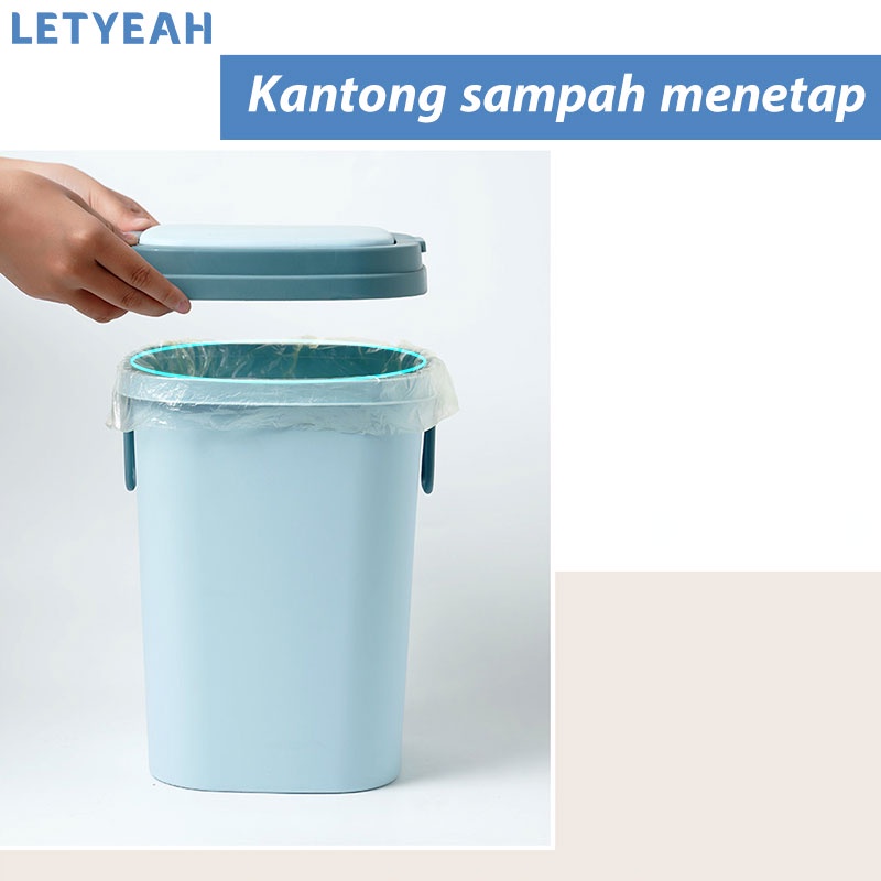 letyeah Tempat sampah kamar aesthetic minimalis dengan tutup / Tong sampah bahan tebal / Trash bin