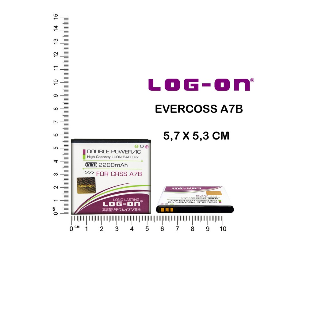 BATRE EVERCOSS A7B - LOG ON DOUBLE POWER BATTERY BATERAI
