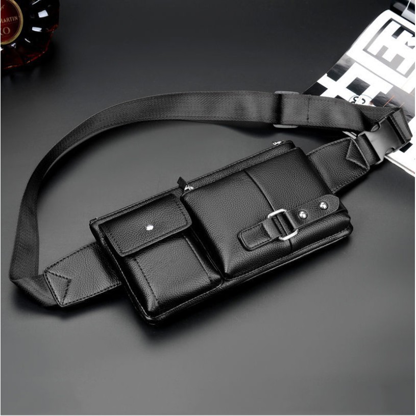 Trend-Tas Pinggang Pria B8115 Waist Bag For Men Import Bag Tas Pinggang Kulit