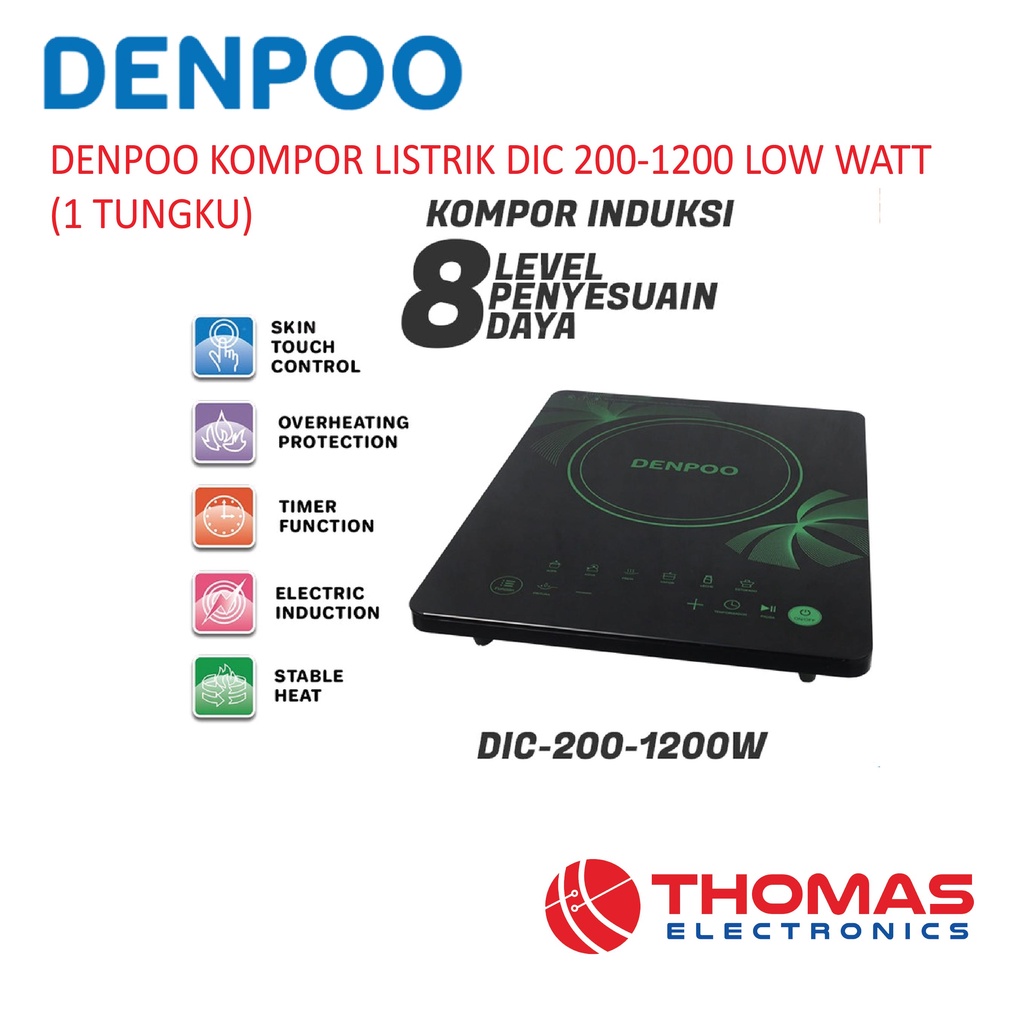 DENPOO KOMPOR LISTRIK DIC 200-1200 LOW WATT 1 TUNGKU